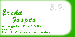 erika foszto business card