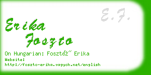 erika foszto business card